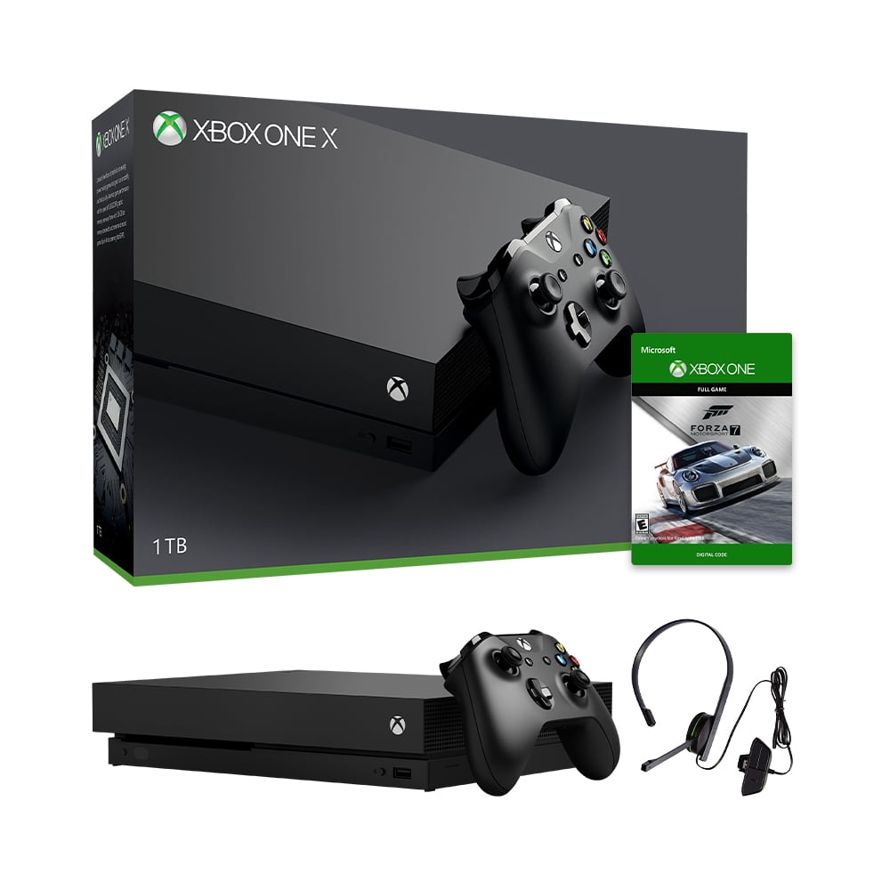 Microsoft Xbox One X Used 1TB Black 4K Ultra HD Console + Xbox Chat