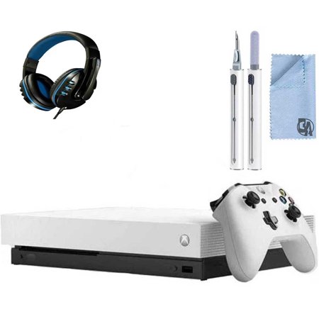 Microsoft Xbox OneX 1TB Gaming Console White with Headset Cleaning Kit