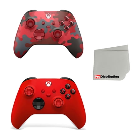 Microsoft Xbox Series Pulse Red Wireless Controller and Daystrike Camo Wireless Controller Bundle