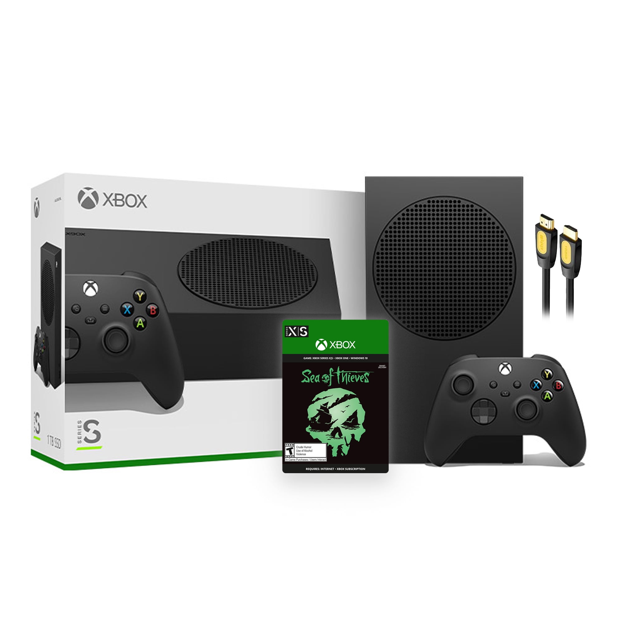 Microsoft Xbox Series S 1TB Black Console and Wireless Controller Bundle  with Sea of Thieves Full Game and Mytrix High Speed HDMI 