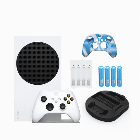 Microsoft Xbox Series S All-Digital 512 GB Console White (Disc-Free Gaming), One Xbox Wireless Controller, 1440p Resolution, Up to 120FPS, Wi-Fi, w/a Cooling Fan, Batteries and more