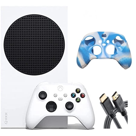 Microsoft Xbox Series S All-Digital 512 GB Console White (Disc-Free Gaming), One Xbox Wireless Controller, 1440p Resolution, Up to 120FPS, Wi-Fi, with Silicone Controller Cover Skin and more