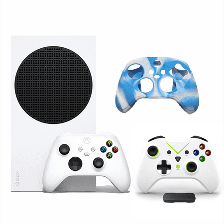 Microsoft Xbox Series S All-Digital 512 GB Console White (Disc-Free Gaming), One Xbox Wireless Controller, 1440p Resolution, Up to 120FPS, Wi-Fi, w/a Wireless Controller and Controller Cover Skin