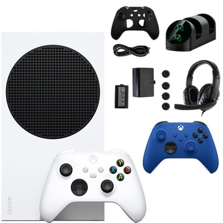 Microsoft Xbox Series S Console with Extra Blue Controller Accessories Kit