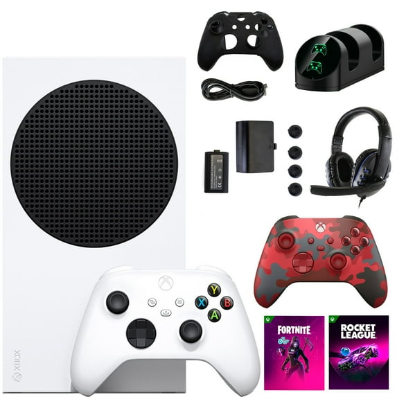 Microsoft Xbox Series S Fortnite Console with Extra Camo Controller Accessories Kit