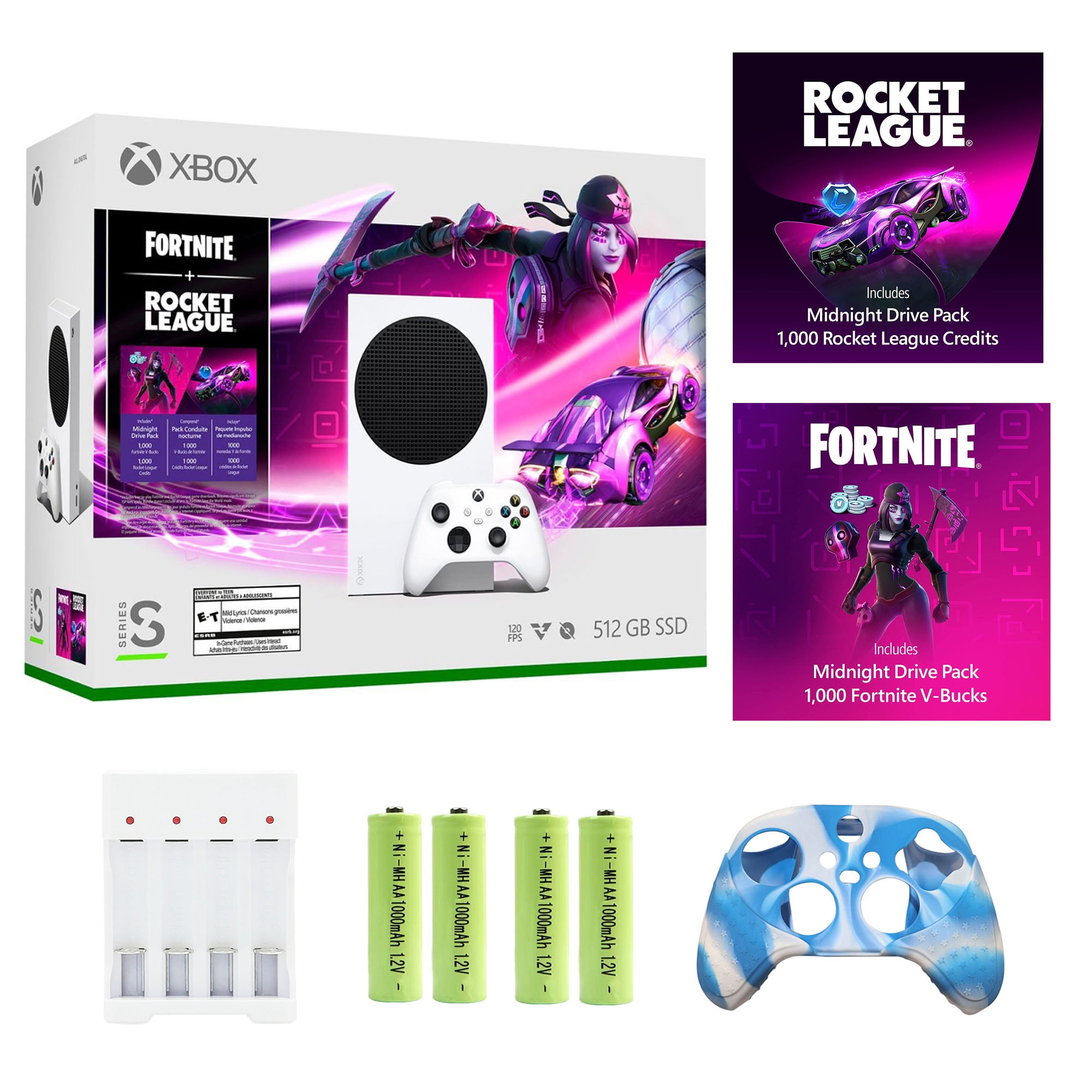 Microsoft Xbox Series S – Fortnite & Rocket League Bundle (Disc-free  Gaming) - White, 512 GB Video Game Consoles, Bundled with Silicone  Controller