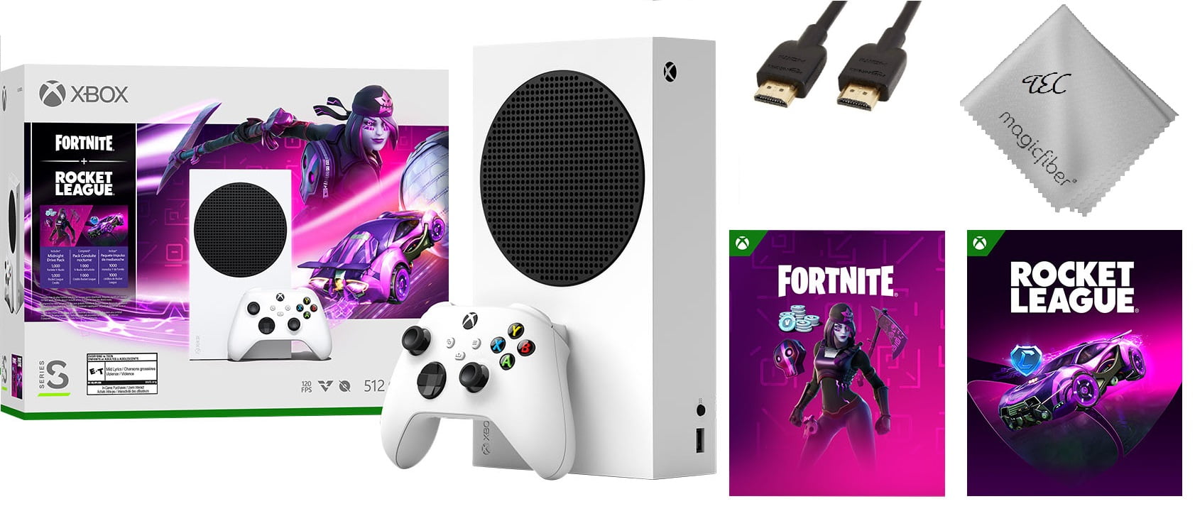 Microsoft Xbox Series S – Fortnite & Rocket League Bundle (Disc-free  Gaming) - White, 512 GB Video Game Consoles, Bundled with Silicone  Controller