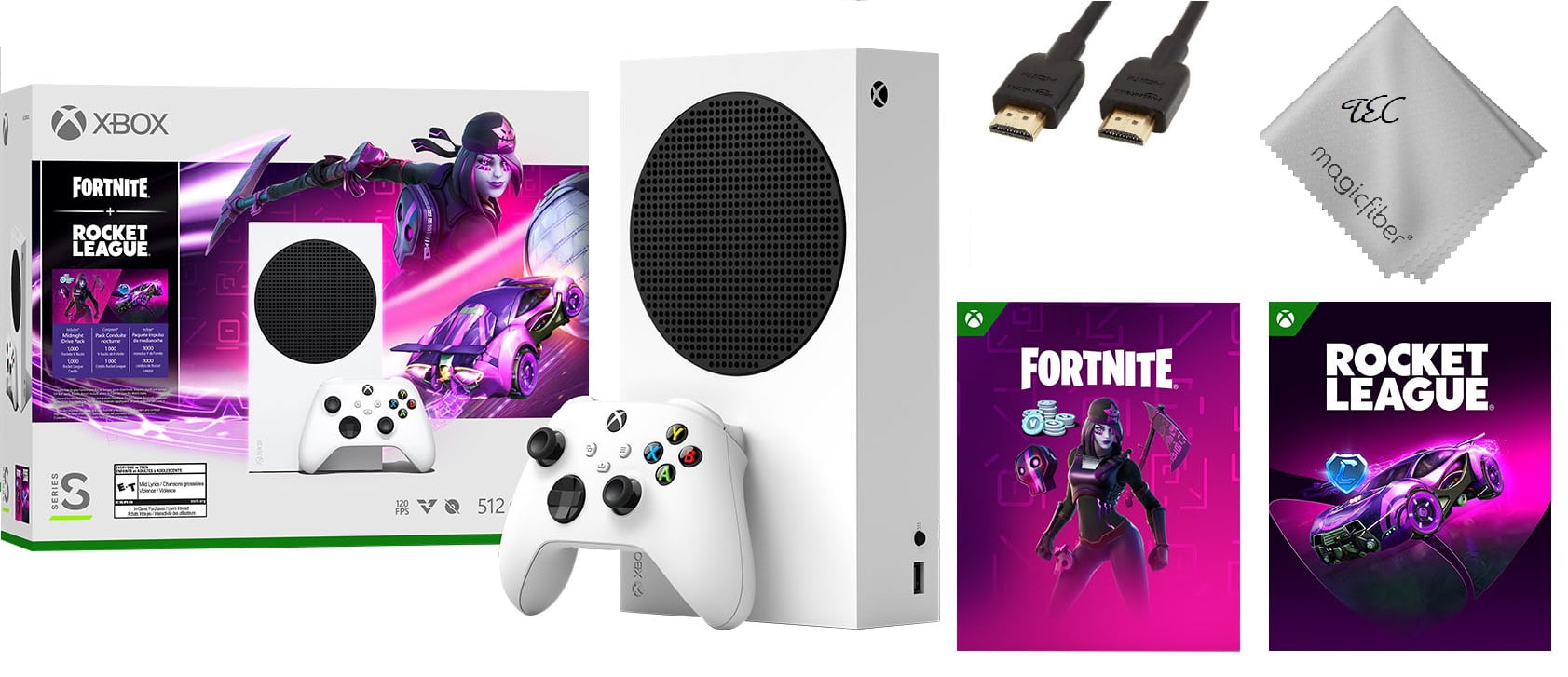 Microsoft Xbox One S 1TB Fortnite Console Bundle - White for sale online