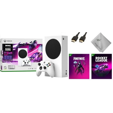 Microsoft Xbox -Series- -S – Fortnite & Rocket League Bundle (Disc-free Gaming) - White