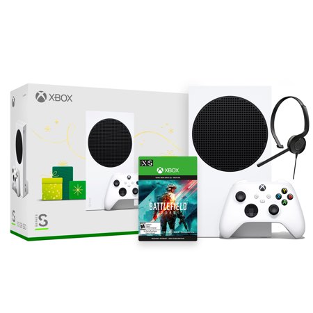 Microsoft Xbox Series S Robot White Console and Wireless Controller Bundle with Battlefield: 2042 Full Game and Mytrix Chat Headset