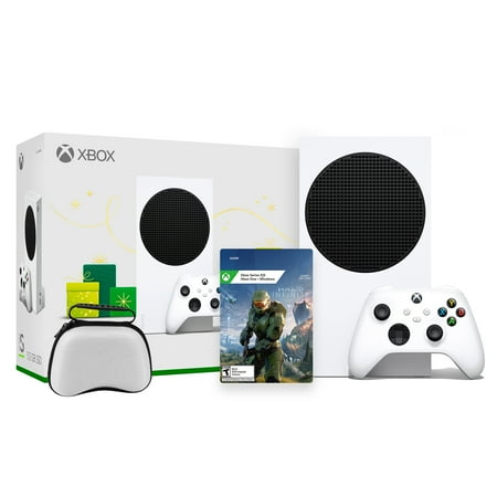 Microsoft Xbox Series S Robot White Console and Wireless Controller Bundle with Halo: Infinite Full Game and Mytrix Controller Protective Case
