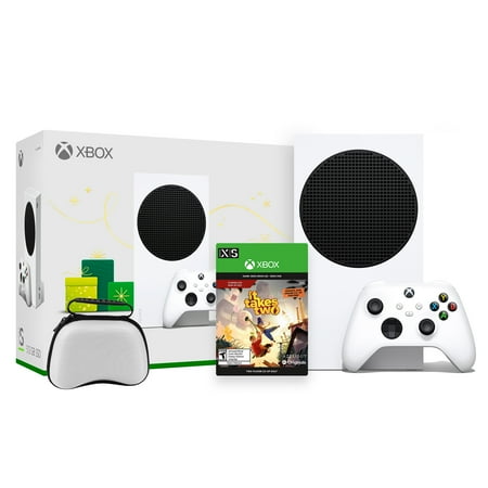 Microsoft Xbox Series S Robot White Console and Wireless Controller Bundle with It Takes Two Full Game and Mytrix Controller Protective Case