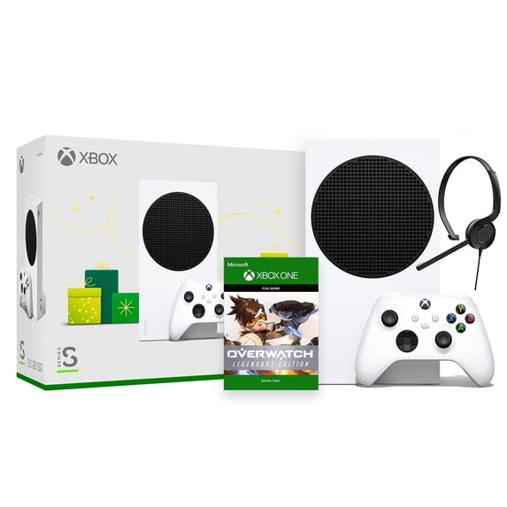 Microsoft Xbox Series S Robot White Console and Wireless Controller Bundle with Overwatch Legendary Edition Full Game and Mytrix Chat Headset