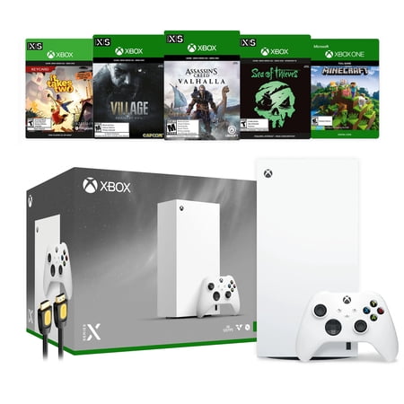Microsoft Xbox Series X 1TB All-Digital Robot White Console Holiday Bundle - 5 Games Full Game (Digital) and Mytrix High Speed HDMI