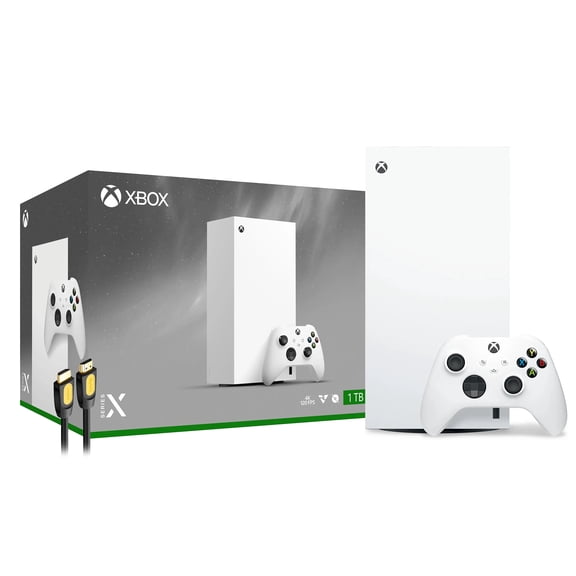 Microsoft Xbox Series X 1TB All-Digital Robot White Console Holiday Bundle, with Mytrix High Speed HDMI