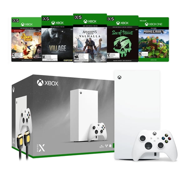 Microsoft Xbox Series X 1TB All-Digital Robot White Console and Wireless Controller Bundle with Additional 5 Games Full Game and Mytrix High Speed HDMI