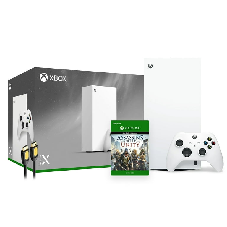 Microsoft Xbox Series X 1TB All Digital Robot White Console and Wireless Controller Bundle with Assassin s Creed Unity Full Game and Mytrix High