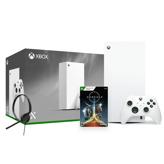 Microsoft Xbox Series X 1TB All-Digital Robot White Console and Wireless Controller Bundle with Starfield Full Game and Mytrix Chat Headset - 2024 New Xbox Console
