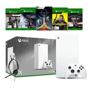 Microsoft Xbox Series X 1TB All-Digital Robot White Console and Wireless Controller Bundle with Additional 5 Games and Mytrix Chat Headset