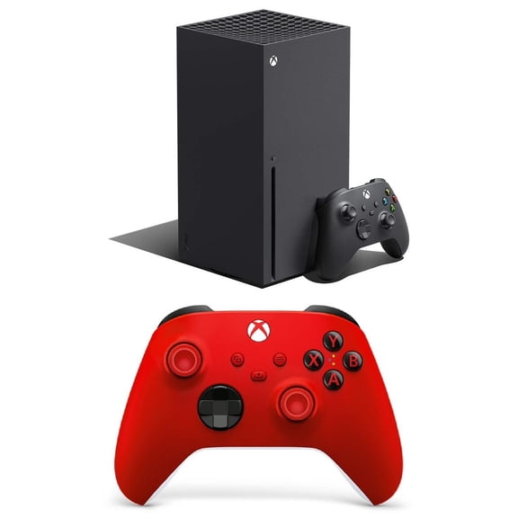 Microsoft Xbox Series X 1TB Carbon Black with Microsoft Xbox Wireless Controller - Pulse Red