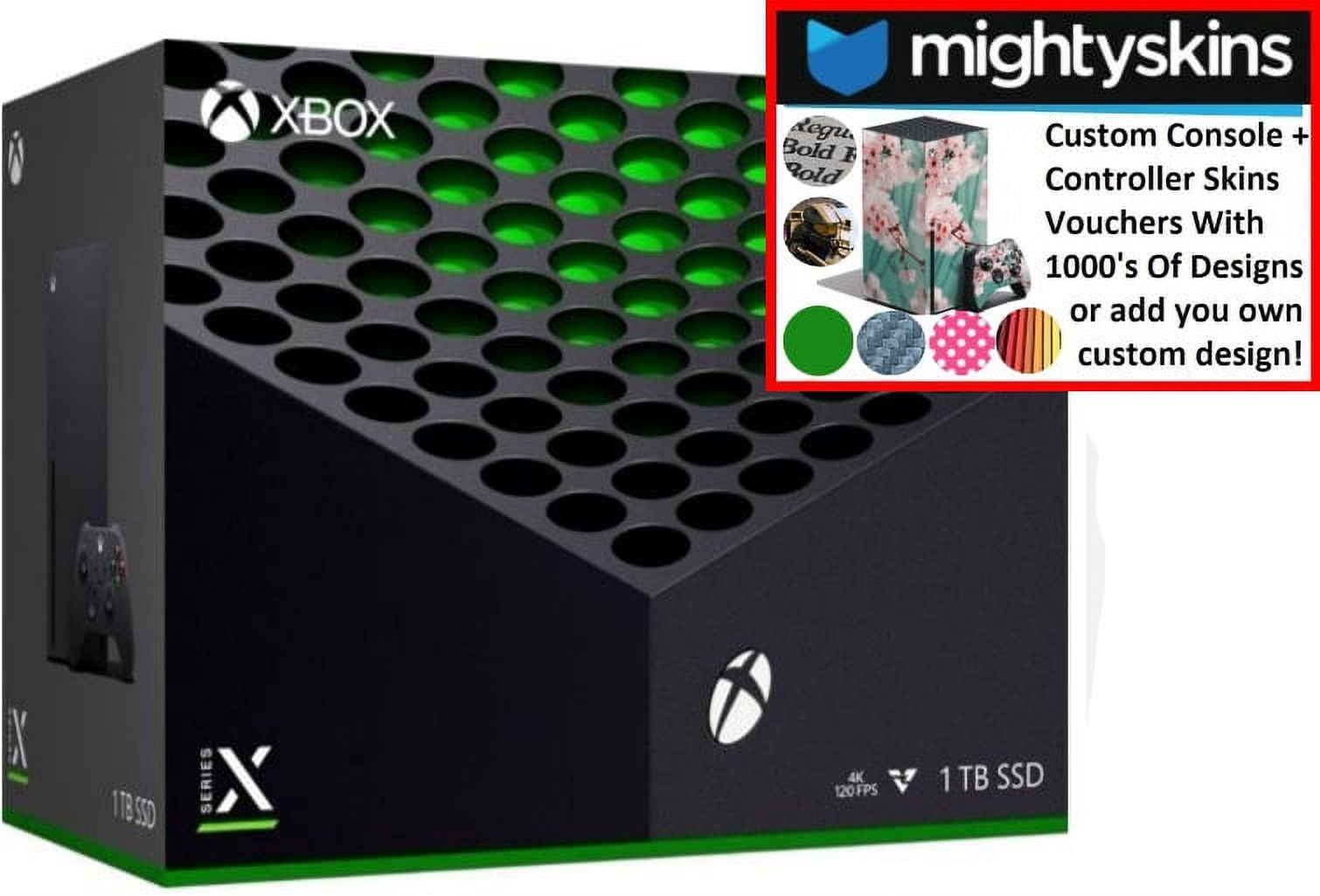 Xbox Series X Video Game Console Black w/ Extra Controller and Mightyskins  Voucher - Pulse Red