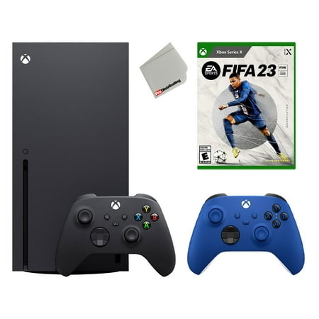Microsoft Xbox Series X 1TB Console Bundle with FIFA 23 and Extra Shock Blue Controller