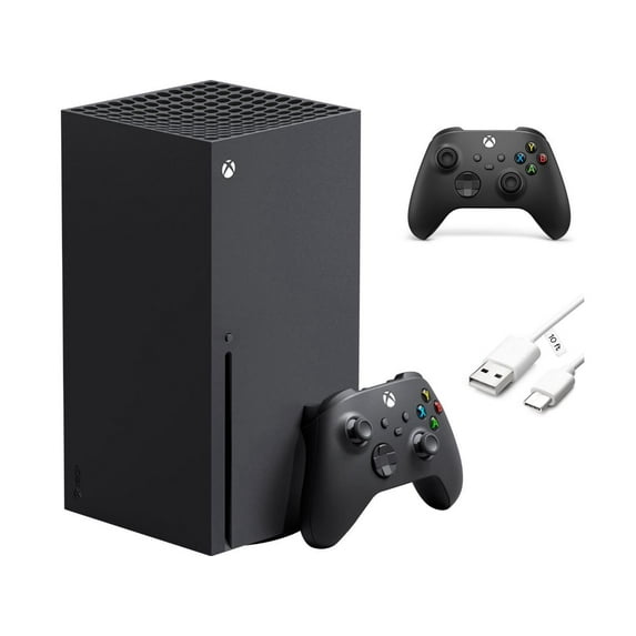 Microsoft Xbox Series X 2 Controllers Gaming Bundle, Xbox Series X 1TB Console, Two Black Xbox Wireless Controllers, with Mazepoly Accessories