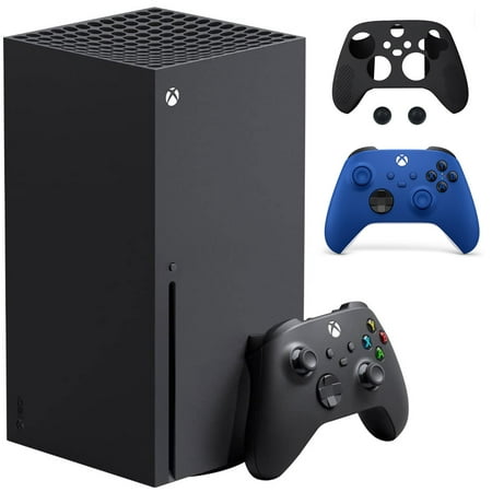 Microsoft Xbox Series X - 2 Controllers Gaming Bundle, Xbox Series X 1TB Console, with Extra Blue Wireless Controller + Mazepoly Accessories