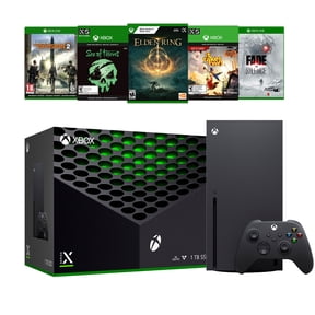 Microsoft Xbox Series X Deluxe Bundle - 1TB SSD Flagship Black Xbox X Console and Wireless Controller with Five Games - Region Free Console