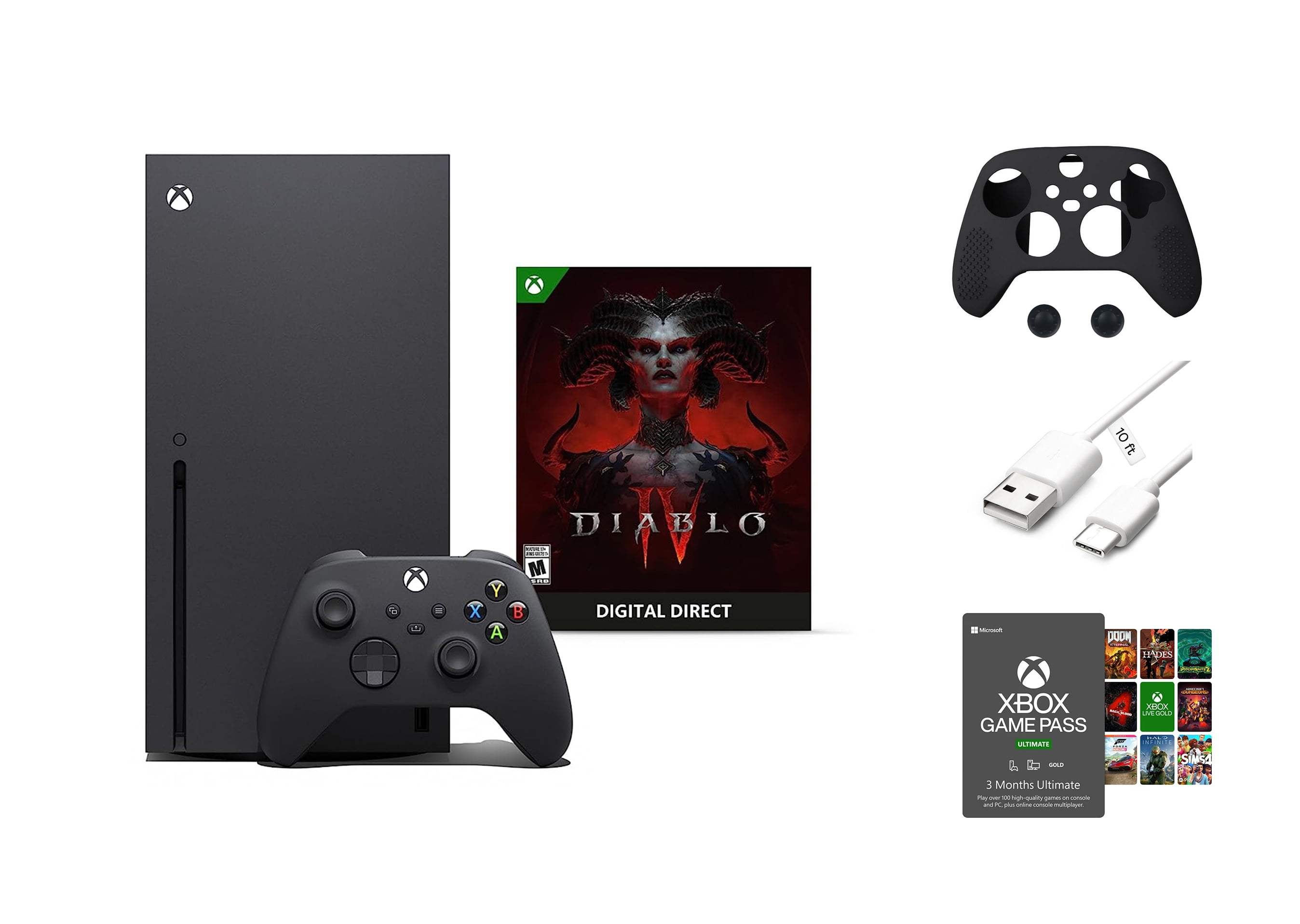 Microsoft Xbox Series X – Diablo® IV Bundle, 1TB SSD Video Gaming Console  with One Xbox Wireless Controller, Xbox 3 Month Game Pass Ultimate +  Mazepoly Accessories - Walmart.com