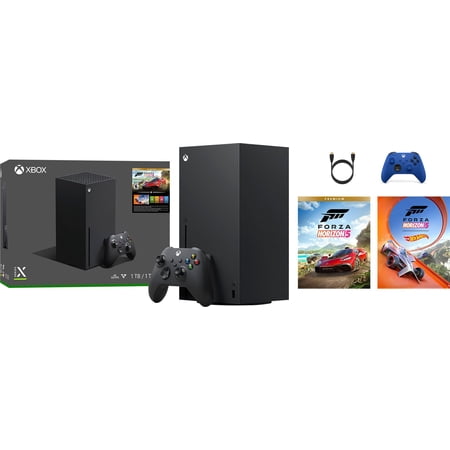 Microsoft Xbox Series X – Forza Horizon 5 Bundle, with Extra Blue Xbox Wireless Controller + Mazepoly Accessory
