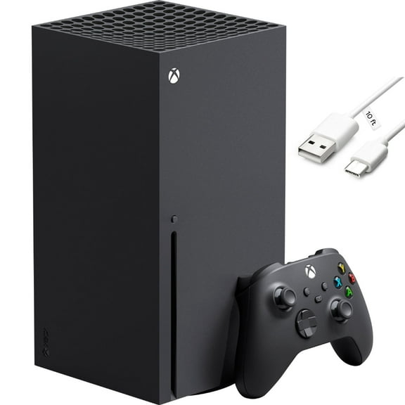 Microsoft Xbox Series X Gaming Bundle, Xbox Series X 1TB Console, One Xbox Wireless Controller, 12 Teraflops Processing Power, up to 120FPS, 4K UHD Blu-ray Drive with Mazepoly 10ft USB Type-C Charging