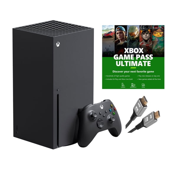 Microsoft Xbox Series X–Gaming Console System- 1TB SSD Black X Version with Disc Drive Bundle with Xbox Game Pass Ultimate: 1 Month and MTC18 High Speed HDMI Cable