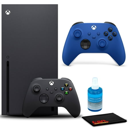 Microsoft Xbox Series X Gaming Console with Xbox Core Wireless Controller (2020, Shock Blue), and 6Ave Cleaning Kit