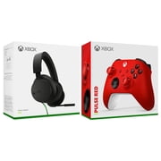 Microsoft Xbox Stereo Wired Headset and Wireless Controller Bundle - Pulse Red