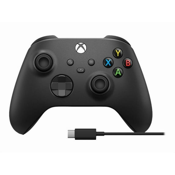 Microsoft Xbox Wireless Controller + USB-C Cable - Gamepad - wireless - Bluetooth - carbon black - for PC, Microsoft Xbox One, Android, iOS, Microsoft Xbox Series S, Microsoft Xbox Series X