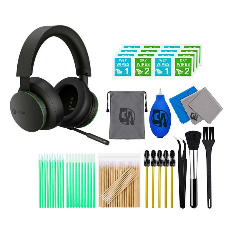 Microsoft - Xbox Wireless Headset Black With Cleaning Kit Bolt Axtion  Bundle Used