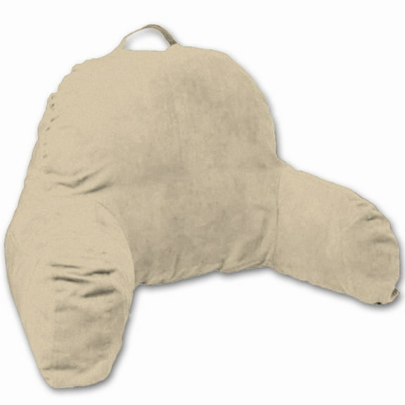 Microsuede Bedrest Pillow Taupe -Bed Rest Pillows W/Arms for Reading in Bed