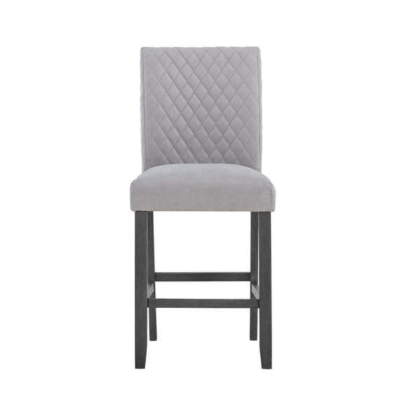 Microsuede Finish and Block Legs - Geometric Pattern Side Chairs for Dining