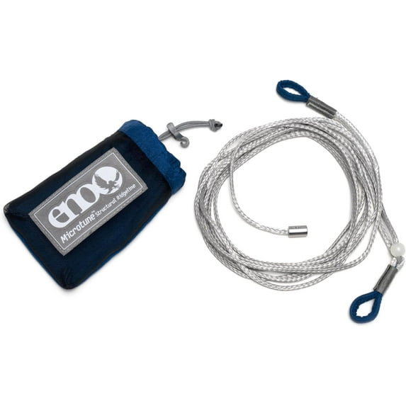 Microtune Structural Ridline - Camping Hammock Travel Essentials Cord for Preset Lay Compatible with 1 to 2 Person Portable Hammocks Sapphire/Grey