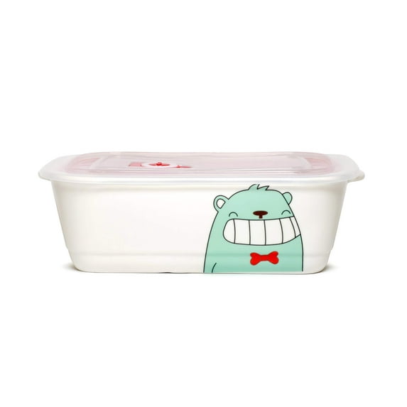 Microwavable Ceramic Bento Box With Seal Rectangular Shape With Dividers
