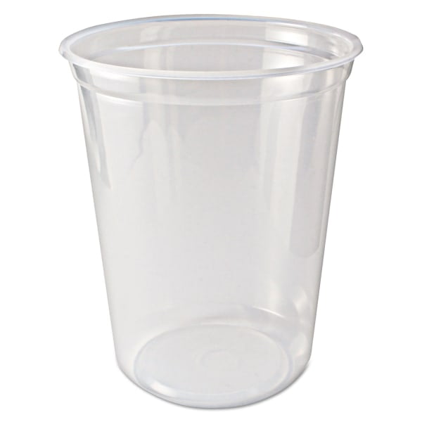 FABRI-KAL Microwavable Deli Containers 32 oz, 4.6" Diameter x 5.6"h, Clear, 500/Carton