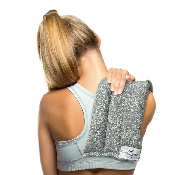 Sacksy Thyme Microwavable Heating Pad, Organic Herbs, Moist Heat Therapy Relief, Reusable Cotton/Fleece, Large