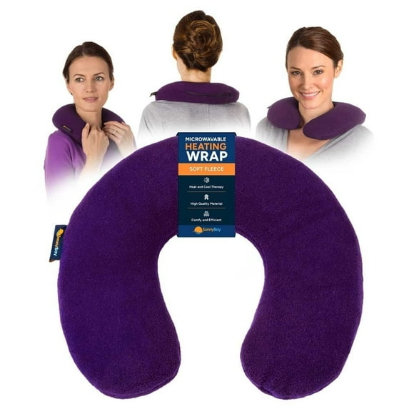 SunnyBay Microwave Heating Pad, Microwavable Heated Neck Pillow for Moist Hot or Cold Therapy, Heated Neck and Shoulder Wrap with Washable Cover, FSA HSA Approved, Purple, Large