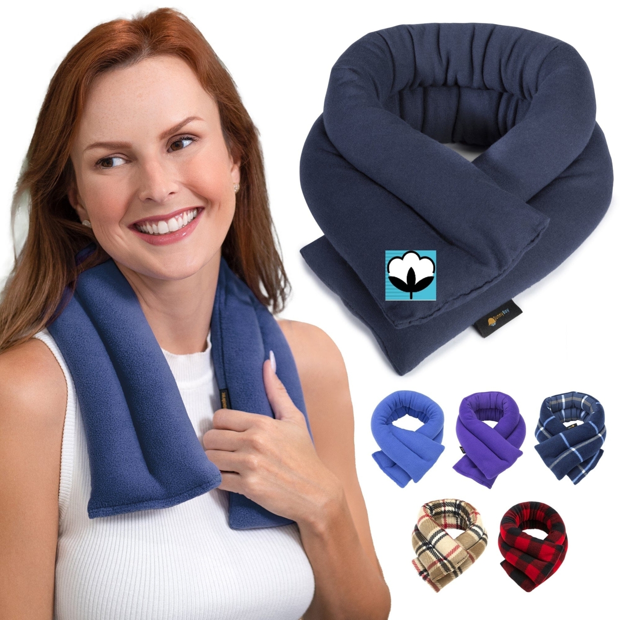 Microwavable Neck Heating Wrap, 26"x5", 100 Cotton Fabric