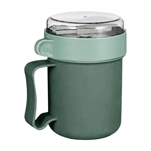 Microwavable Soup Cups with Lid, Leakproof Soup Mug with Handle and Scoop, Overnight Oats Container Microwave Bowl, Portable Travel Office Picnic Outdoor Mug for Noodles Hot Cereal,1pc,3.54x5.43"