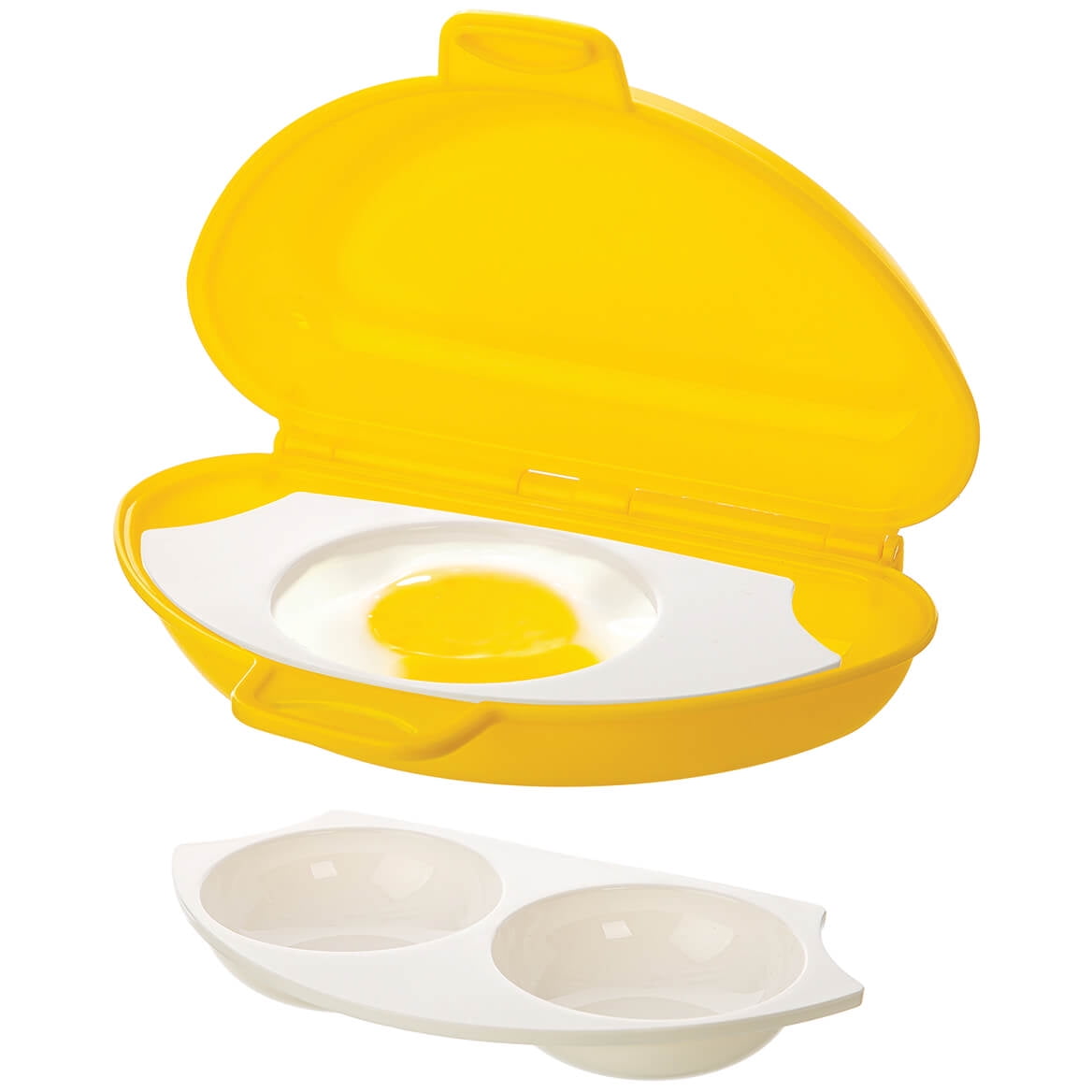 New Egg-tastic Microwave Egg Cooker & Poacher for Fast & Fluffy Eggs, Size: 7.76 x 4.72 x 4.72, White