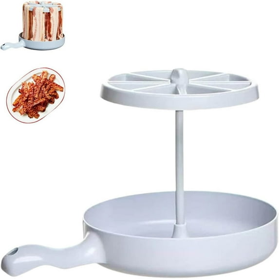 Microwave Bacon Cooker - Bacon Wizard Cooks 1LB of Strips & Reduces by 40% - Use for Easy Big Game Meal Prep - Crispier, Healthier, Quicker Every time - Grease Catcher Makes Clean Up Simple