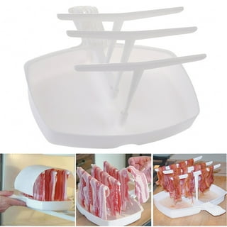  KitchenCraft Microwave KCMBACON Bacon Crisper, Plastic, Pack of  2, White, 12 x 9 cm: Microwave Oven Accessories: Home & Kitchen
