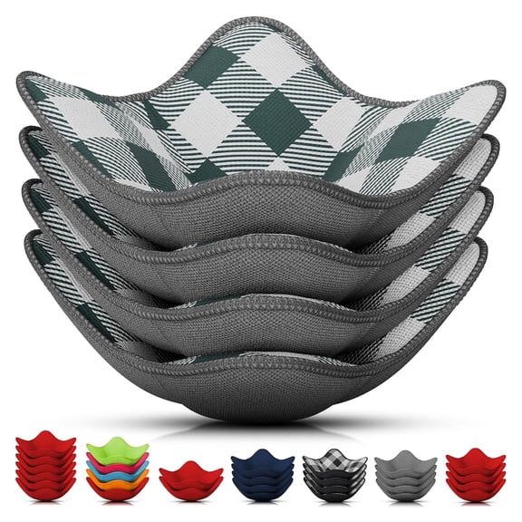 Microwave Bowl Cozy - Microwave Bowl Holder for Hand Protection, Heat-Resistant Microfiber Fabric, Reusable Trivet for Hot & Cold Dishes